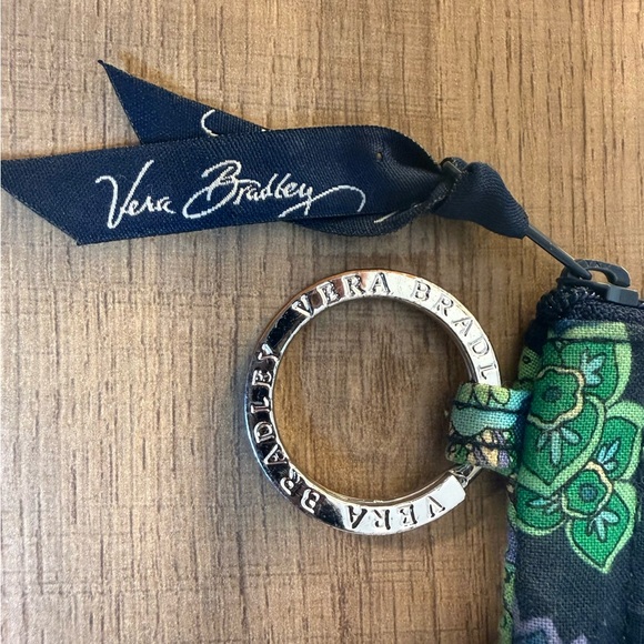 Vera Bradley Floral Wristlet ID Case Key Ring in Blue and Green - Picture 3 of 5